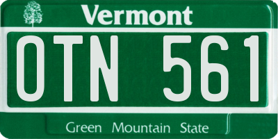 VT license plate OTN561