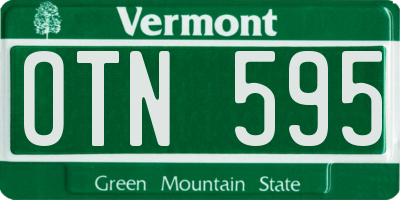 VT license plate OTN595