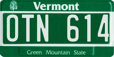 VT license plate OTN614