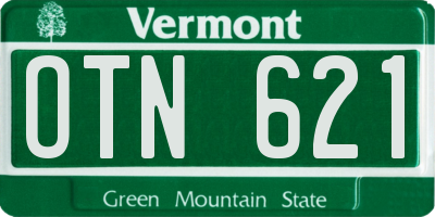 VT license plate OTN621