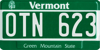 VT license plate OTN623