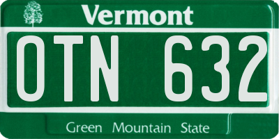 VT license plate OTN632