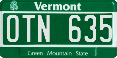 VT license plate OTN635