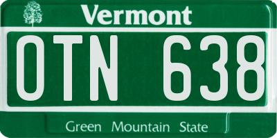 VT license plate OTN638