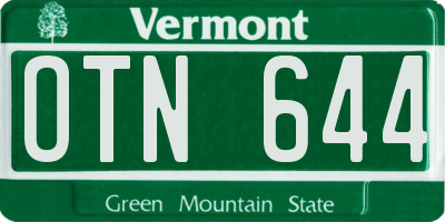 VT license plate OTN644