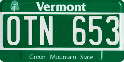 VT license plate OTN653