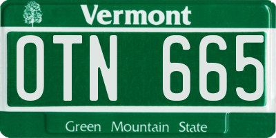 VT license plate OTN665