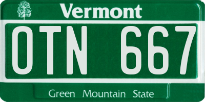VT license plate OTN667