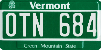 VT license plate OTN684