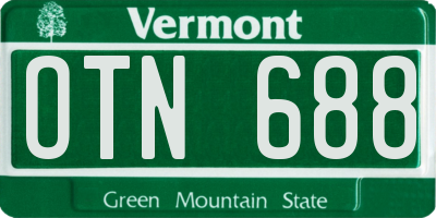 VT license plate OTN688