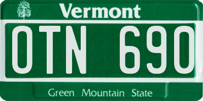 VT license plate OTN690