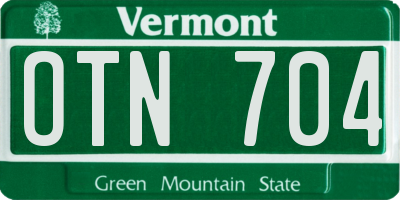 VT license plate OTN704