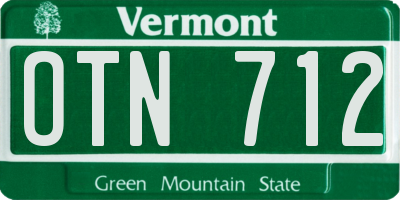 VT license plate OTN712