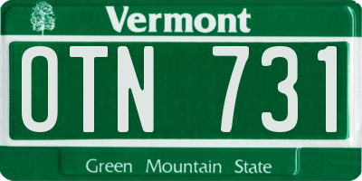VT license plate OTN731
