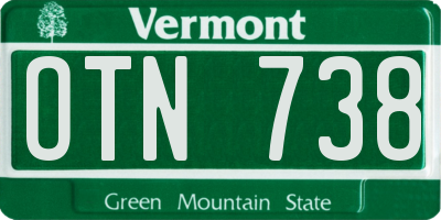 VT license plate OTN738