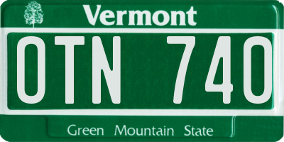 VT license plate OTN740