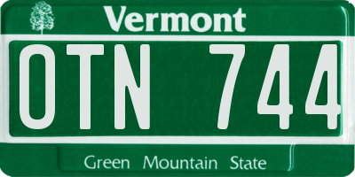 VT license plate OTN744