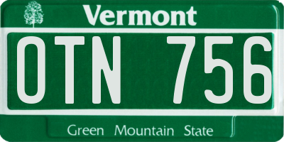 VT license plate OTN756