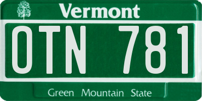 VT license plate OTN781