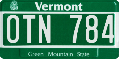 VT license plate OTN784