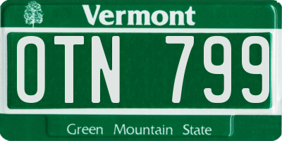 VT license plate OTN799