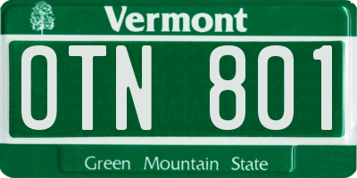 VT license plate OTN801