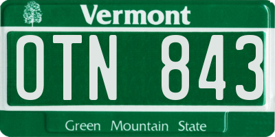 VT license plate OTN843