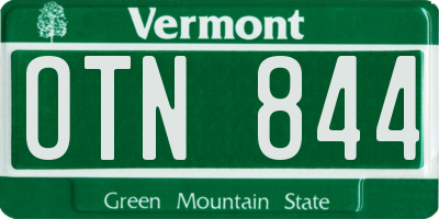 VT license plate OTN844