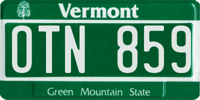 VT license plate OTN859
