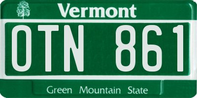 VT license plate OTN861
