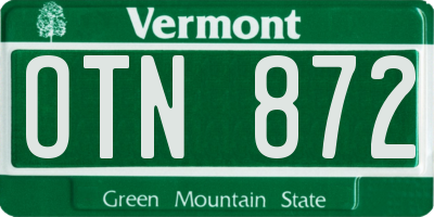 VT license plate OTN872
