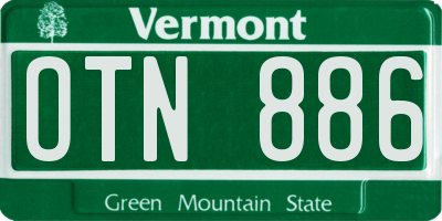 VT license plate OTN886