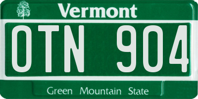 VT license plate OTN904