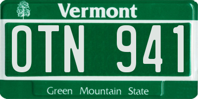 VT license plate OTN941