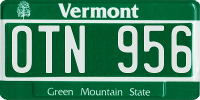 VT license plate OTN956