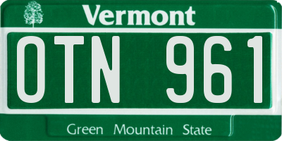 VT license plate OTN961