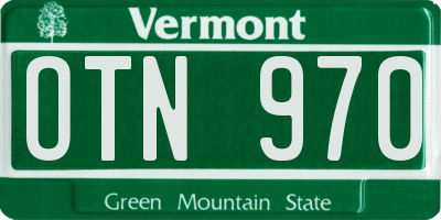 VT license plate OTN970