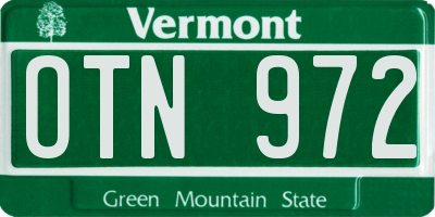 VT license plate OTN972
