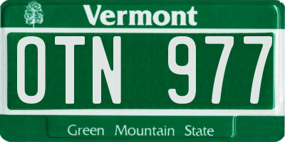 VT license plate OTN977