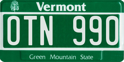 VT license plate OTN990