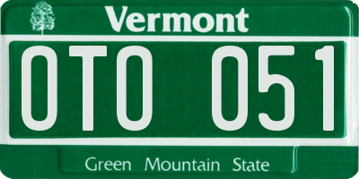 VT license plate OTO051