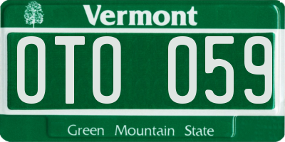 VT license plate OTO059