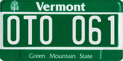 VT license plate OTO061