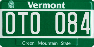 VT license plate OTO084
