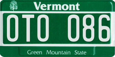 VT license plate OTO086