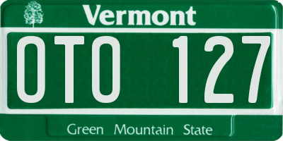 VT license plate OTO127