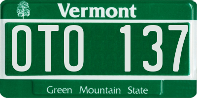 VT license plate OTO137