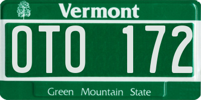 VT license plate OTO172