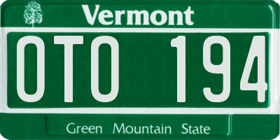 VT license plate OTO194