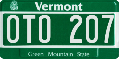 VT license plate OTO207